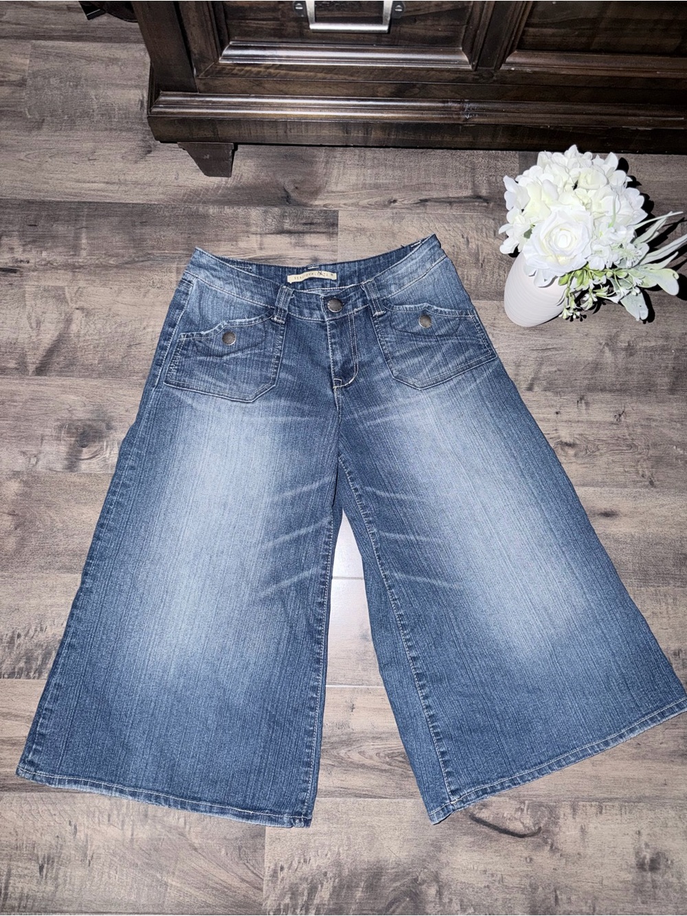 Vintage Sergio Valente Faded Blue Wide-Leg Culottes